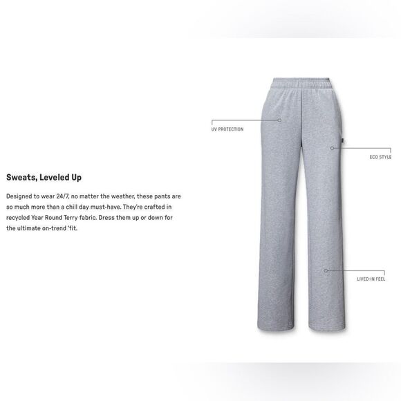 Fabletics Year Round Terry Wide Leg  black Sweatpant NWT - XL Regular - Picture 4 of 6